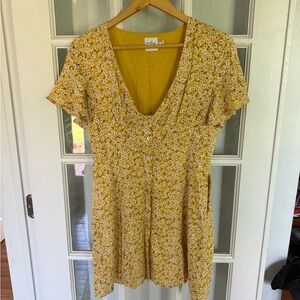 Princess Polly Yellow Ruffled Pleated Mini Dress